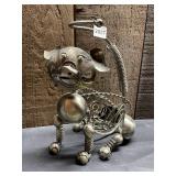 METAL SCULPTURE PIG, RECYCLED METAL PARTS, SPRING