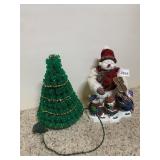 VTG BEADED SAFETY PIN CHRISTMAS TREE, GREEN