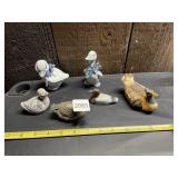 ASSORTED DUCK FIGURINES, CERAMIC AND COMPOSITION,
