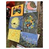 ASSORTED ACRYLIC PAINTINGS ON CANVAS, VARIOUS