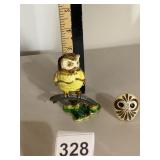 ENAMEL OWL TRINKET BOX W/ RHINESTONE ACCENTS,