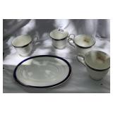 LENOX FEDERAL COBALT PLATINUM BONE CHINA TEA CUPS