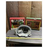 WOODEN SHADOW BOXES (2) W/ WINTER SCENES, HERSHEY