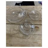 CLEAR GLASS SERVING DISHES, BEADED RIM, INCLUDES