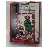 KIRKLAND SIGNATURE STAINED GLASS PANEL AND METAL