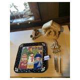 BELLA CASA BY GANZ SNOWMAN PLATE, NATIVITY