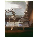 METAL STOCKING HOLDERS, REINDEER AND TREE