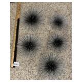METAL STARBURST WALL DECOR (5), SPIKED DESIGN,
