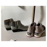 SOREL WATERPROOF BOOTS, GREY SUEDE, BLACK RUBBER