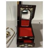 VTG ASIAN-STYLE JEWELRY BOX W/ MOTHER-OF-PEARL