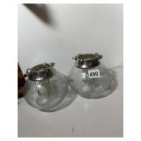 GLASS HURRICANE LANTERNS, ETCHED LEAF DESIGN,