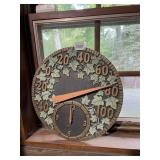 OUTDOOR THERMOMETER, CAST METAL, IVY LEAF DESIGN,