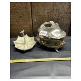 EMPRESS SILVERPLATE TRINKET BOX, UMBRELLA-FORM
