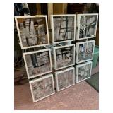 RENWIL GEOMETRIC MIRROR WALL ART, WHITE FRAMES,