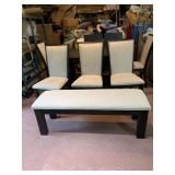 DINING SET, DARK WOOD FINISH, INCLUDES