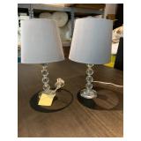 PR TABLE LAMPS, FACETED CRYSTAL BALL STEMS,