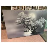 MONOCHROME LANDSCAPE PRINT ON CANVAS, MOONLIT