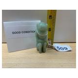 CARVED GREEN STONE MONKEY FIGURINE, SITTING POSE,