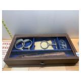 VTG LAW ENFORCEMENT DISPLAY CASE, HANDCUFFS,
