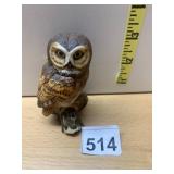 STEFANI PORCELAIN SAW WHET OWL FIGURINE,
