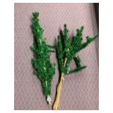 VTG ARTIFICIAL CHRISTMAS BRANCHES, GREEN TINSEL,