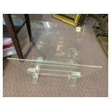 ACRYLIC DISPLAY STAND, CLEAR CONSTRUCTION, BRASS