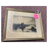 ROLAND CLARK ETCHING, CHINCOTEAGUE MARSHES,