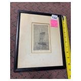 MARGARET M. KILBURN, OYSTER BOATS, ETCHING,