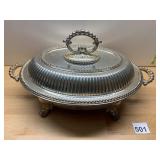 DIXON & COMPANY SILVER PLATED SERVING DISH, OVAL