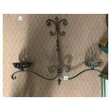 WROUGHT IRON WALL SCONCE, TWISTED METAL DESIGN,