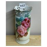 BAVARIA PORCELAIN VASE, RETICULATED RIM,