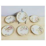 W.W. & CO. PORCELAIN PLATES, RIBBED BORDERS, GILT