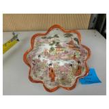 JAPANESE KUTANI BOWL, FOOTED, SCALLOPED RIM,