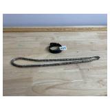 VTG DISK BEAD NECKLACE, METAL CONSTRUCTION,