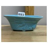 RRP CO ROSEVILLE OHIO POTTERY BOWL, BLUE GLAZE,