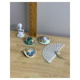 PORCELAIN MINIATURES, FLORAL HATS, DECORATIVE