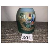 FENTON ART FAIRY LAMP SHADE, HAND-PAINTED NATIVITY
