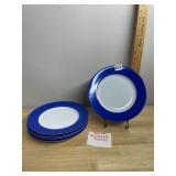CRATE & BARREL DINNER PLATES, WHITE CENTER W/