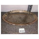 VTG MARIGOLD CARNIVAL GLASS TRAY, OVAL SHAPE,