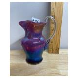 GIBSON GLASS IRIDESCENT CRACKLE GLASS PITCHER,