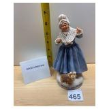 ROBERT SIMPICH PORCELAIN FIGURINE, WOMAN W/ DOG,