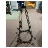 WROUGHT IRON CHANDELIER FRAME, LEAF MOTIF,