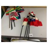 ASSORTED MINIATURE DESK FLAGS, FABRIC