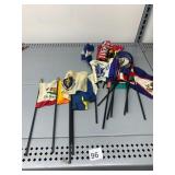ASSORTED MINIATURE DESK FLAGS, SYNTHETIC FABRIC,