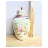 ROYAL BONN GERMANY PORCELAIN URN, LIDDED, FLORAL
