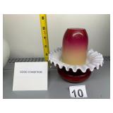 VTG FAIRY LAMP, CRANBERRY TO YELLOW GRADIENT