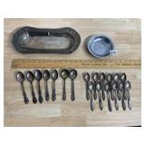 SILVER-PLATE SERVING TRAY, OVAL BOWL, ASSORTED