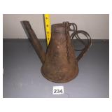 VTG METAL OIL CAN, CONICAL BODY, SPOUT, HINGED