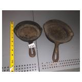 CAST IRON SKILLETS, ROUND FORM, INTEGRATED