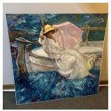 JOSE ROYO WOMAN IN BOAT W/ PARASOL LIMITED EDITION